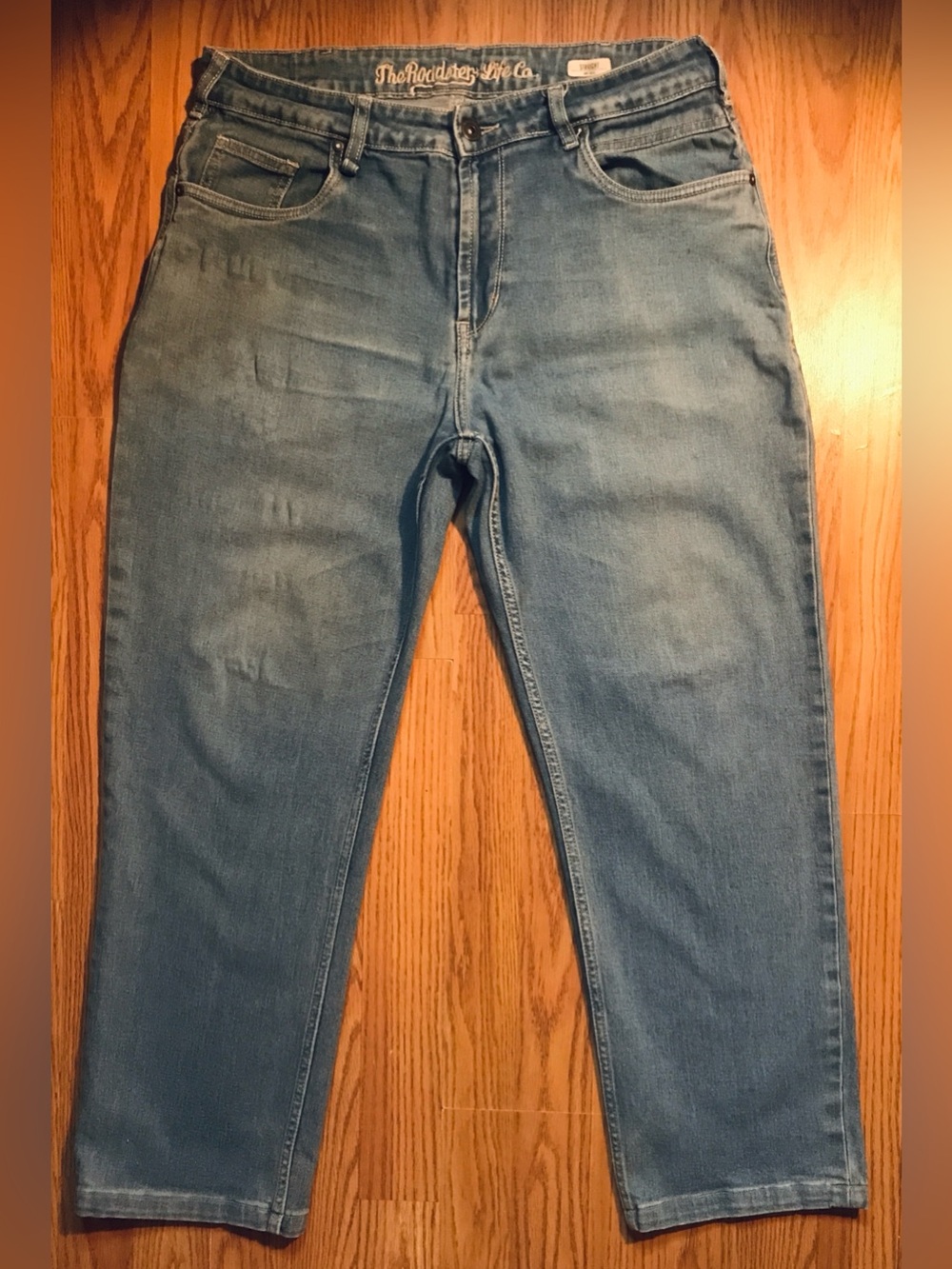 The Roadster Life Co Straight Fit Denim Jeans Size 34 Med Blue Wash